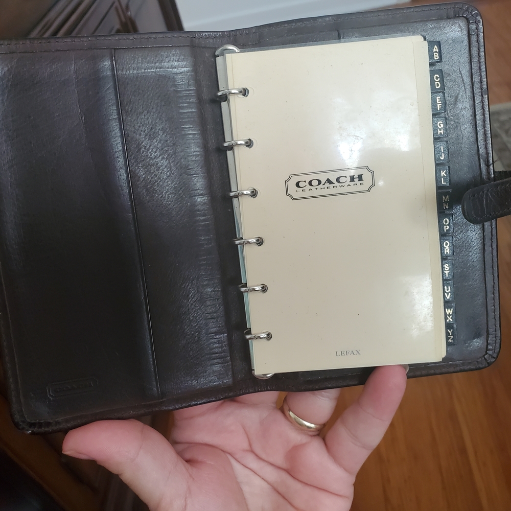 Coach VINTAGE 6 RING Leatherware Planner with Index Tabs